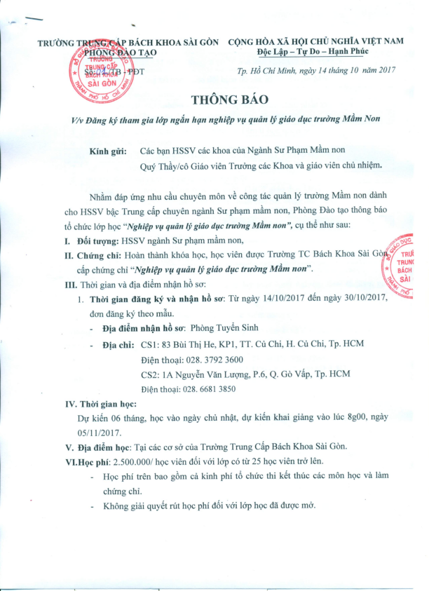 Chứng chỉ Quản lý Mầm non Cánh cửa vàng cho sự nghiệp giáo dục